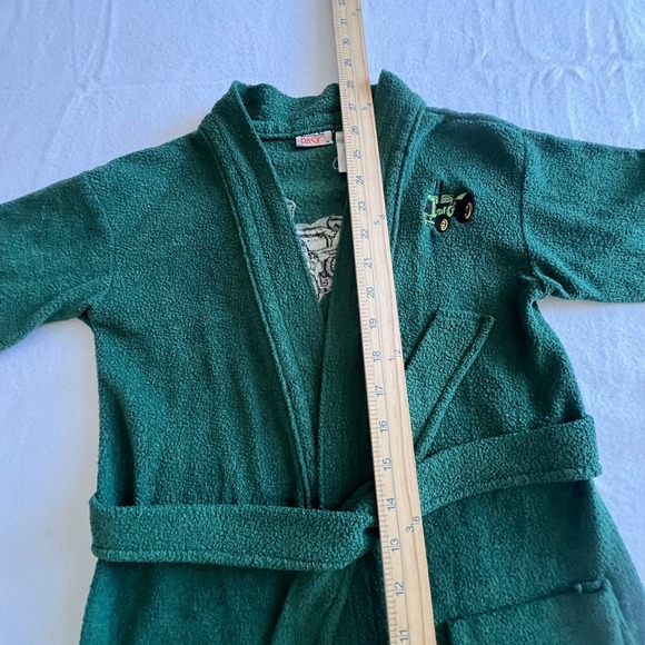 Simply‎ Basic Kids Bath Robe S 6/7 Green Tractor Embroidered Bedtime Lounging - Picture 6 of 10